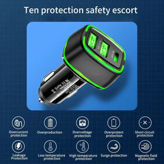 Fast Car Charger 2 USB Port + Type C Universal Socket Adapter For iPhone Samsung