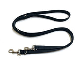 Police Style Dog Training Lead Black Double Ended Multi Functional Soft 25mm