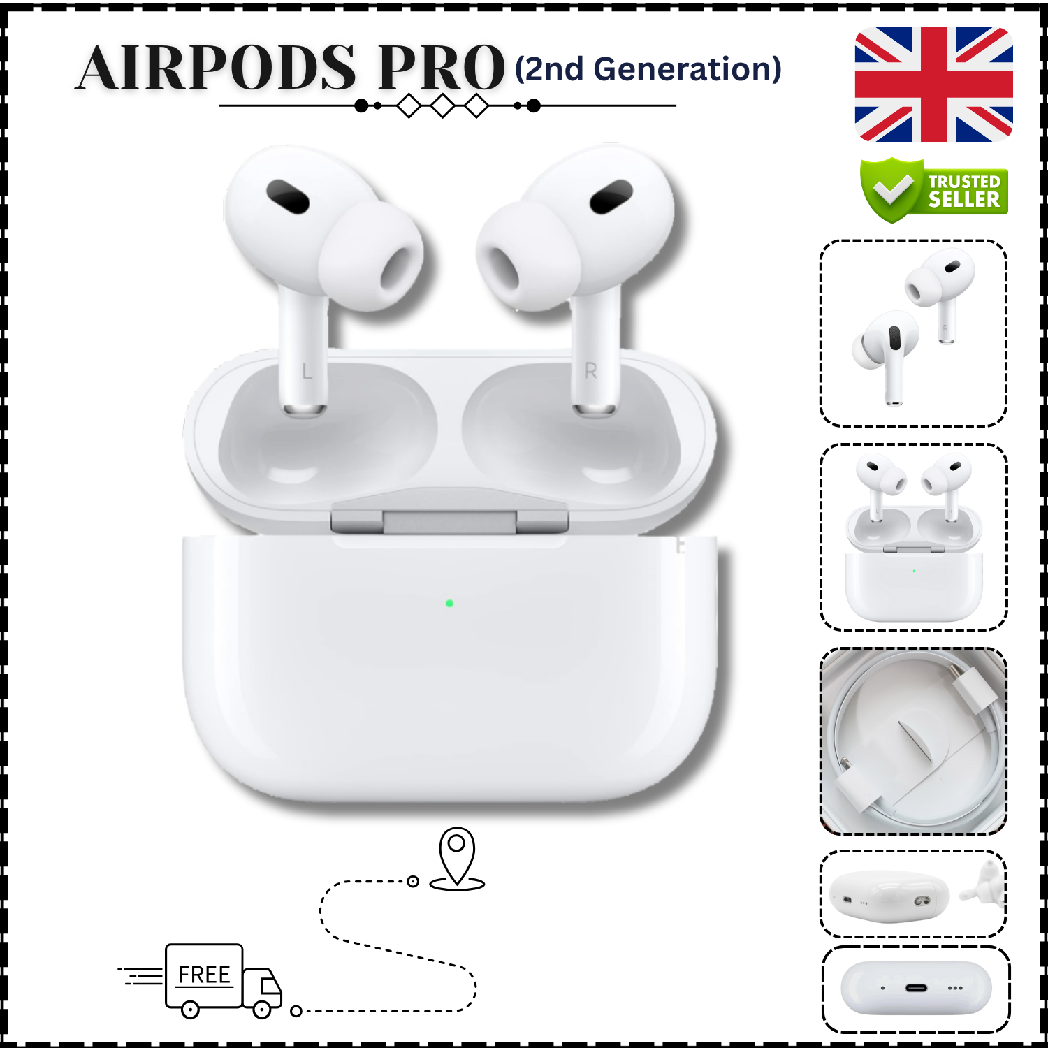 Apple AirPods Pro 2nd Generation with MagSafe Wireless Charging Case