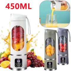 450ml Portable USB Rechargeable Juicer Cup Electric Mixer Blender Smoothie Maker