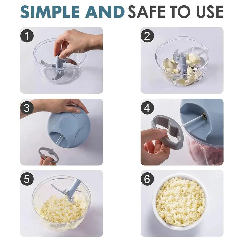 Pull Cord Manual Vegetable Cutter Pulling Food Chopper Hand Blender Kitchen Tool