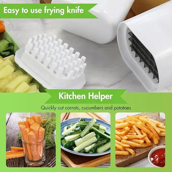 Potato Chopper Chipper Vegetable Hand Cutter Tool French Fries Maker Kitchen UK