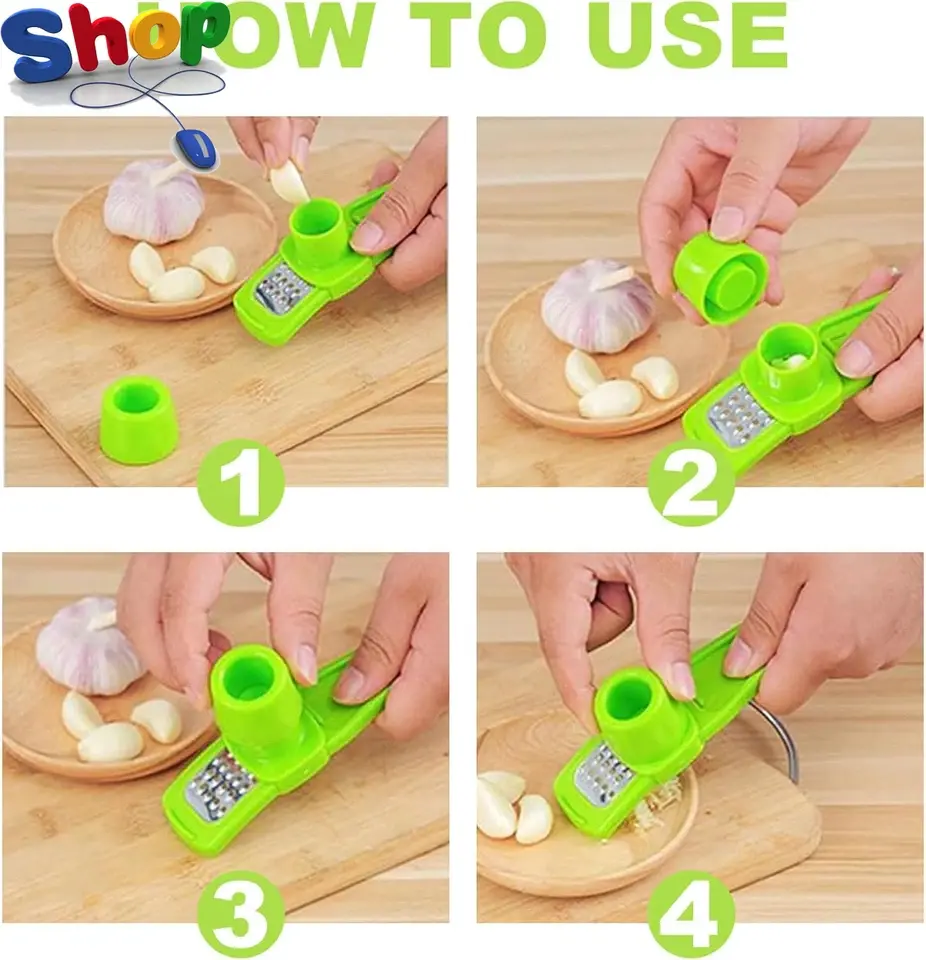 Garlic Press Grinder,Manual Compact Garlic Mini Crusher,304 Stainless Steel