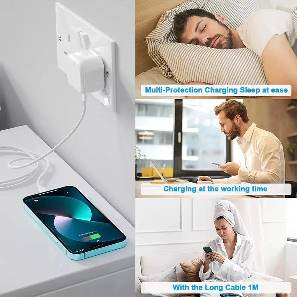 For iPhone 14 13 12 11 Pro XR XS Fast Charging 20W USB-C PD Plug