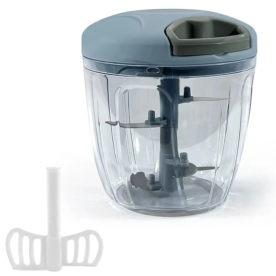 Pull Cord Pulling Food Chopper Manual Vegetable Slicer Hand Blender UK