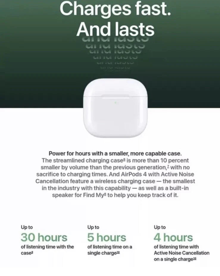 Apple AirPods 4 Active Noise Cancellation Wireless Earbuds Bluetooth Headphones