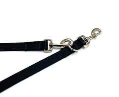 Police Style Dog Training Lead Black Double Ended Multi Functional Soft 25mm