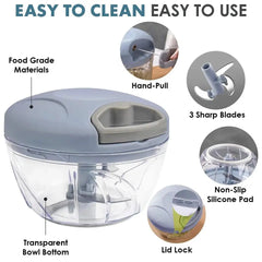 Pull Cord Manual Vegetable Cutter Pulling Food Chopper Hand Blender Kitchen Tool